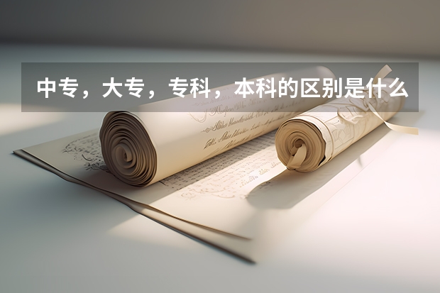 中专，大专，专科，本科的区别是什么？