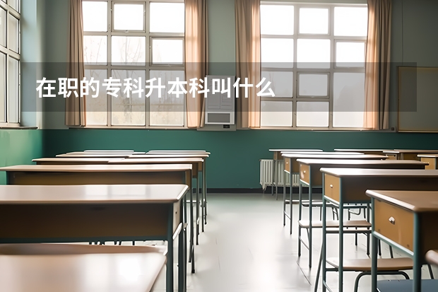 在职的专科升本科叫什么