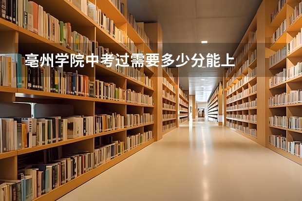 亳州学院中考过需要多少分能上
