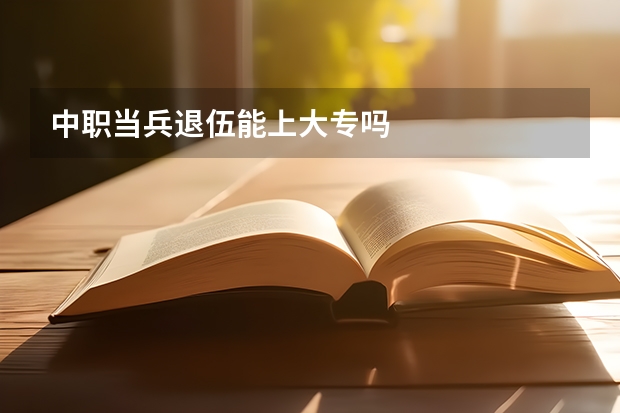 中职当兵退伍能上大专吗